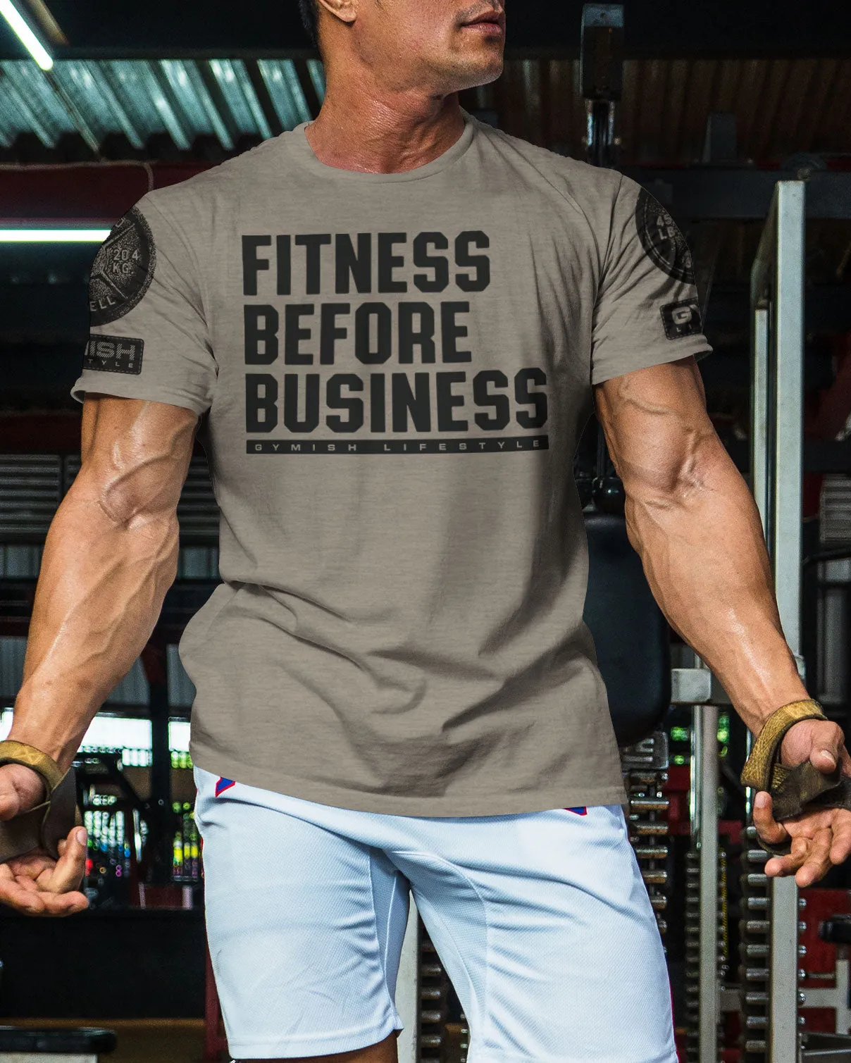 110. Fitness Before Business Funny Motivational Workout Gym T-Shirt for Men