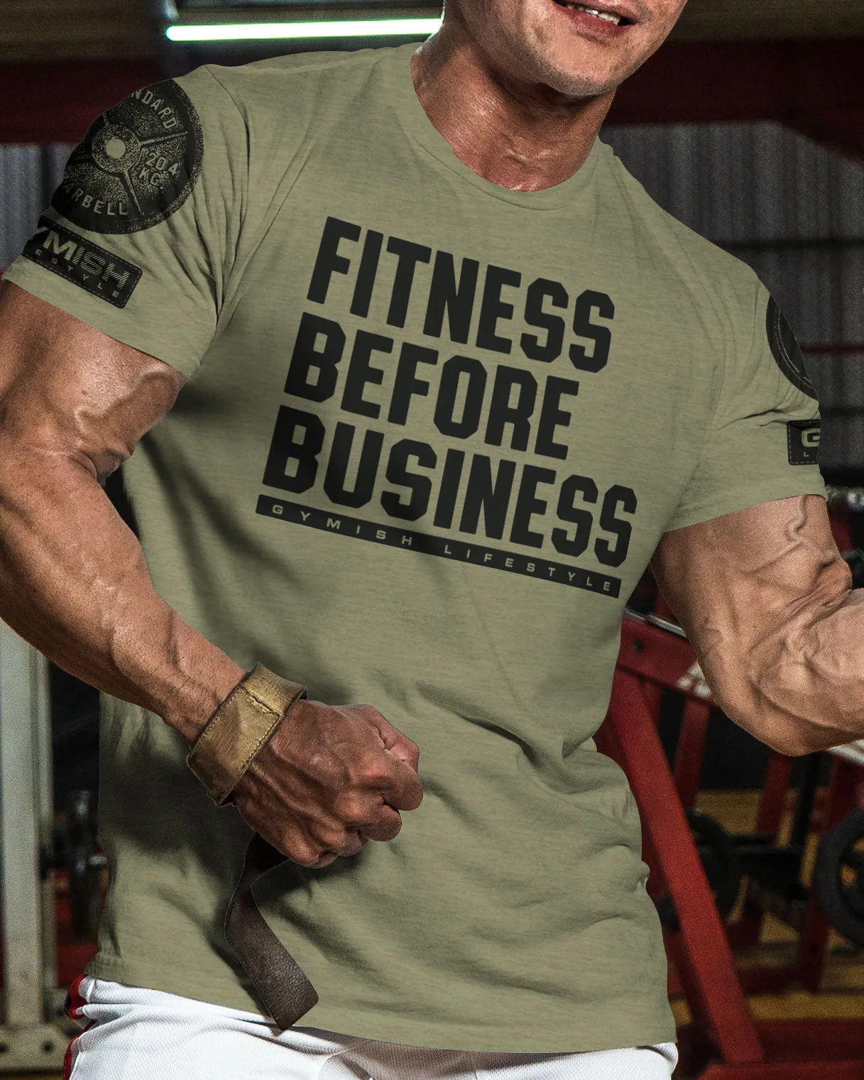 110. Fitness Before Business Funny Motivational Workout Gym T-Shirt for Men