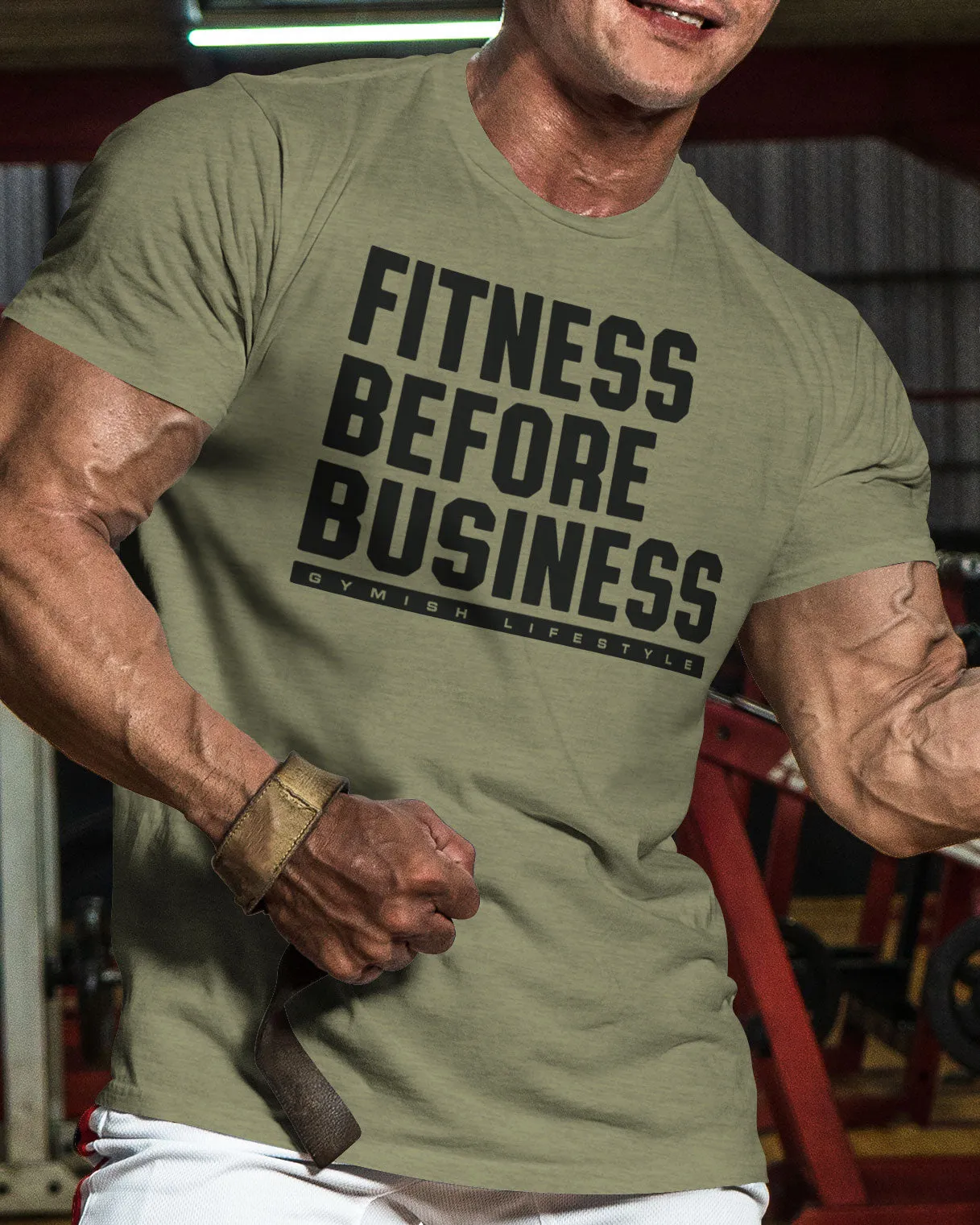 110. Fitness Before Business Funny Motivational Workout Gym T-Shirt for Men