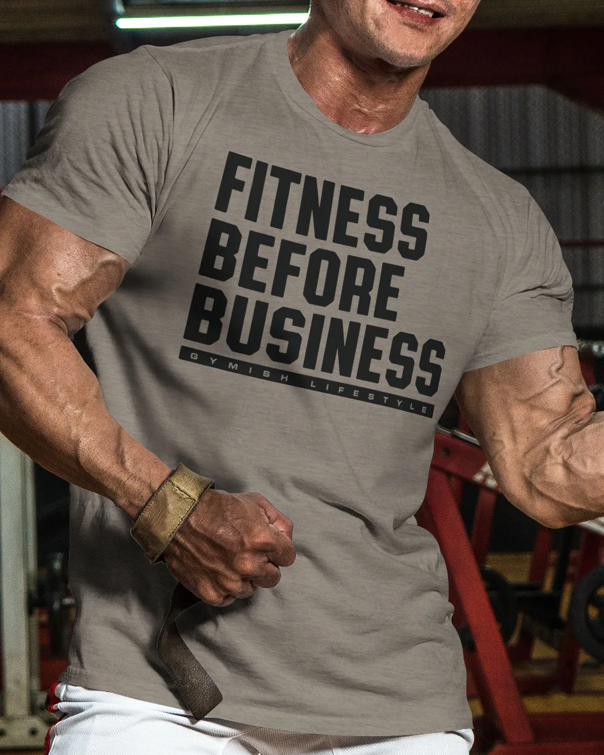 110. Fitness Before Business Funny Motivational Workout Gym T-Shirt for Men
