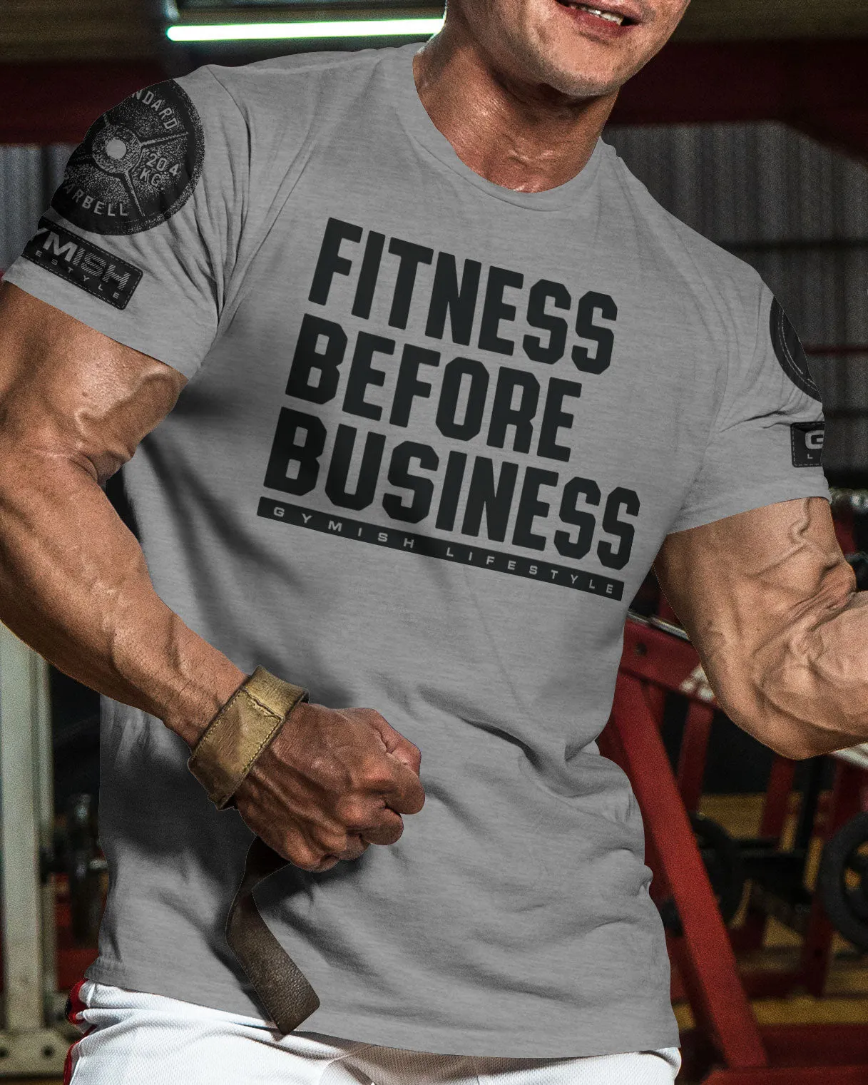 110. Fitness Before Business Funny Motivational Workout Gym T-Shirt for Men