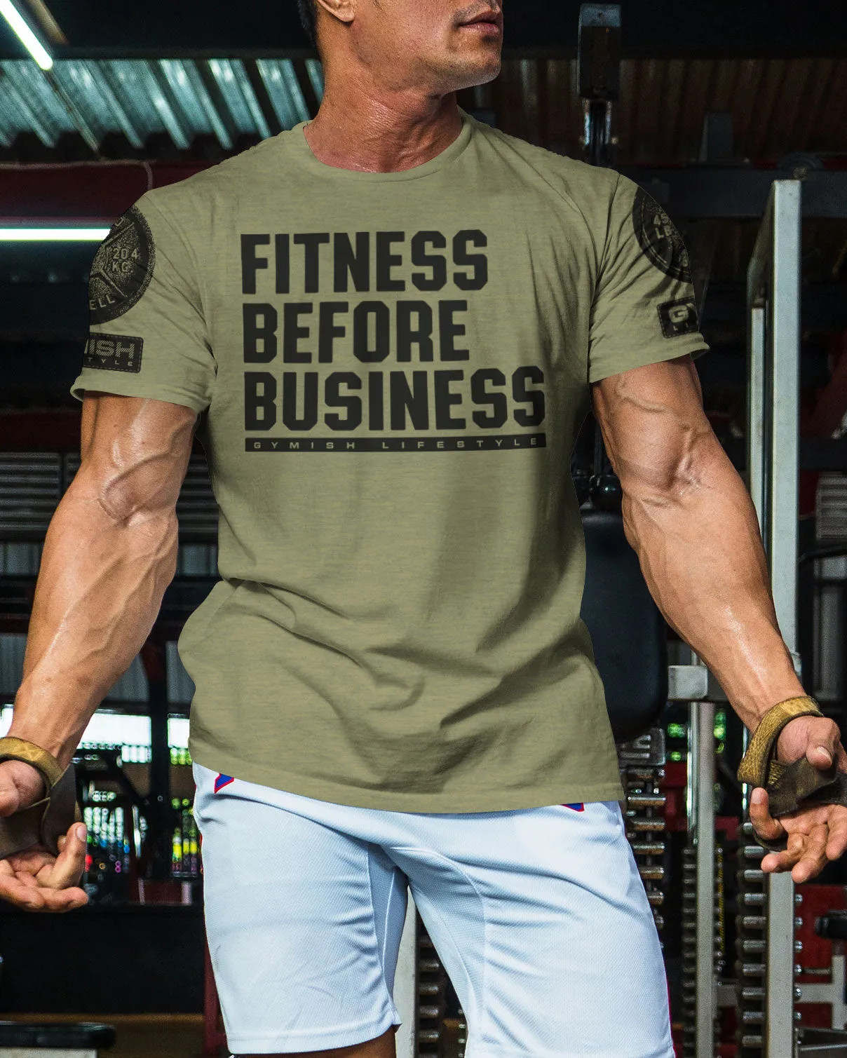 110. Fitness Before Business Funny Motivational Workout Gym T-Shirt for Men