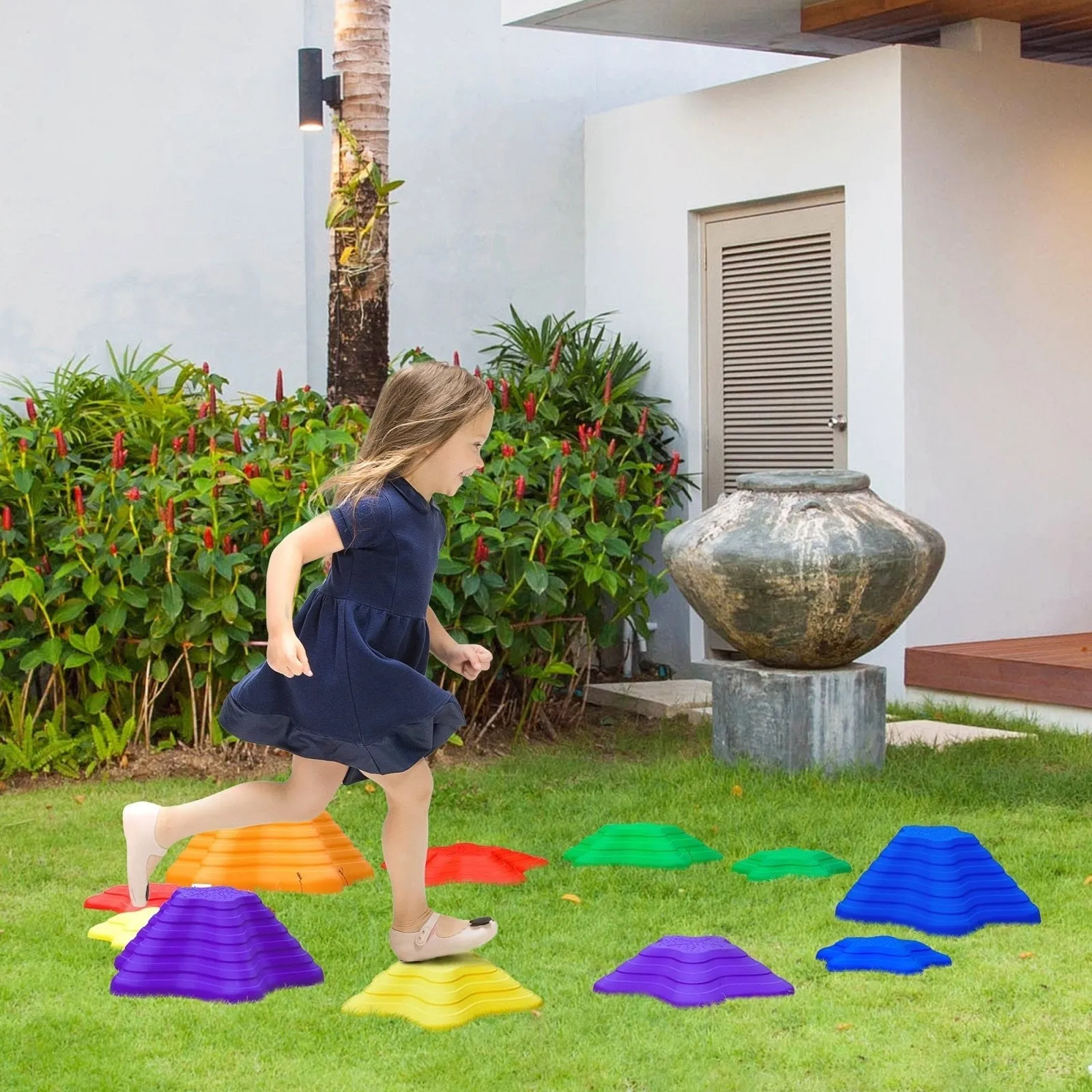 11Piece Balance Stepping Stones for Kids Starfish Style Non-slip Obstacle Course Stackable Balance Blocks Encourage Toddler Balance