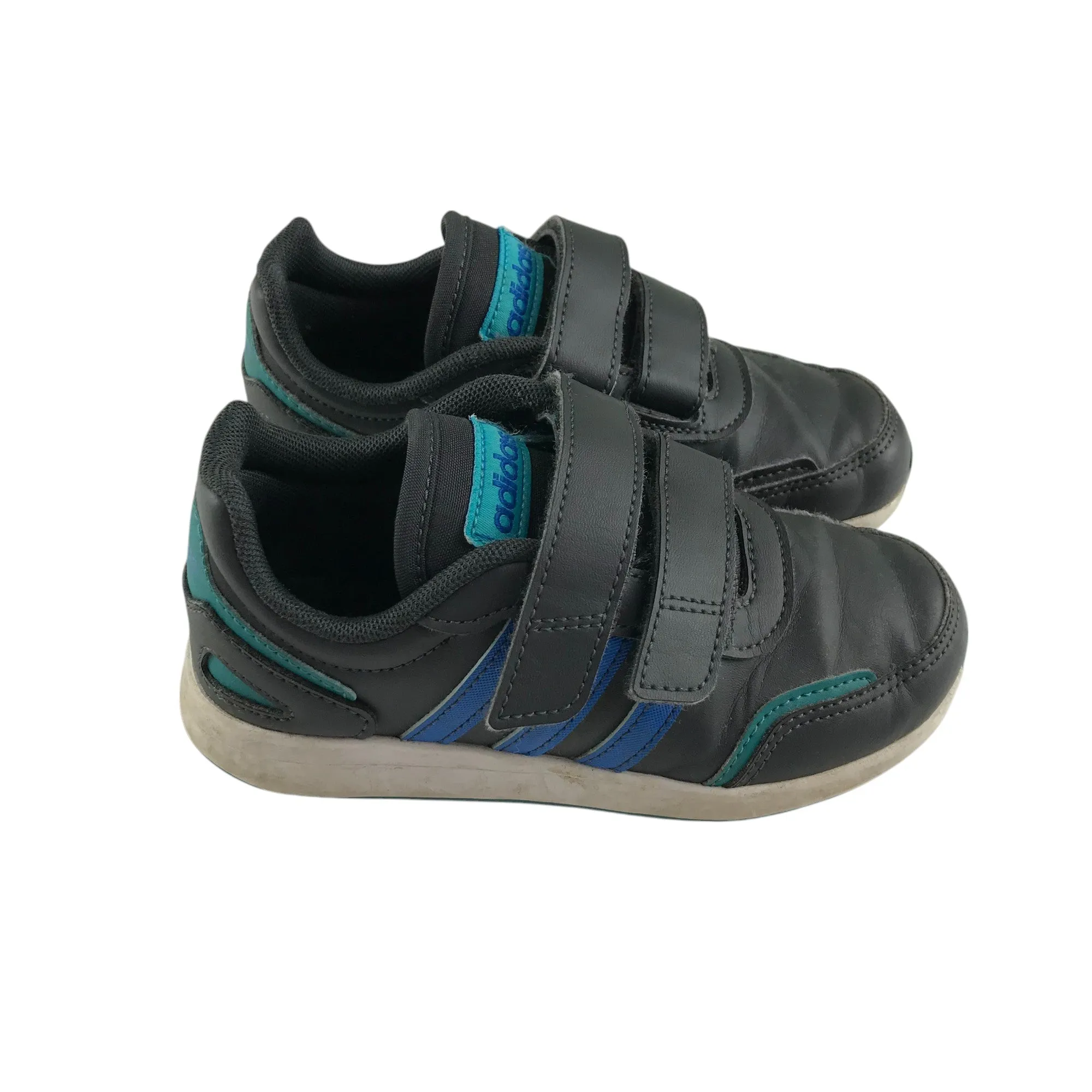 Adidas trainers shoe size 11.5K junior Navy and blue hook and loop straps