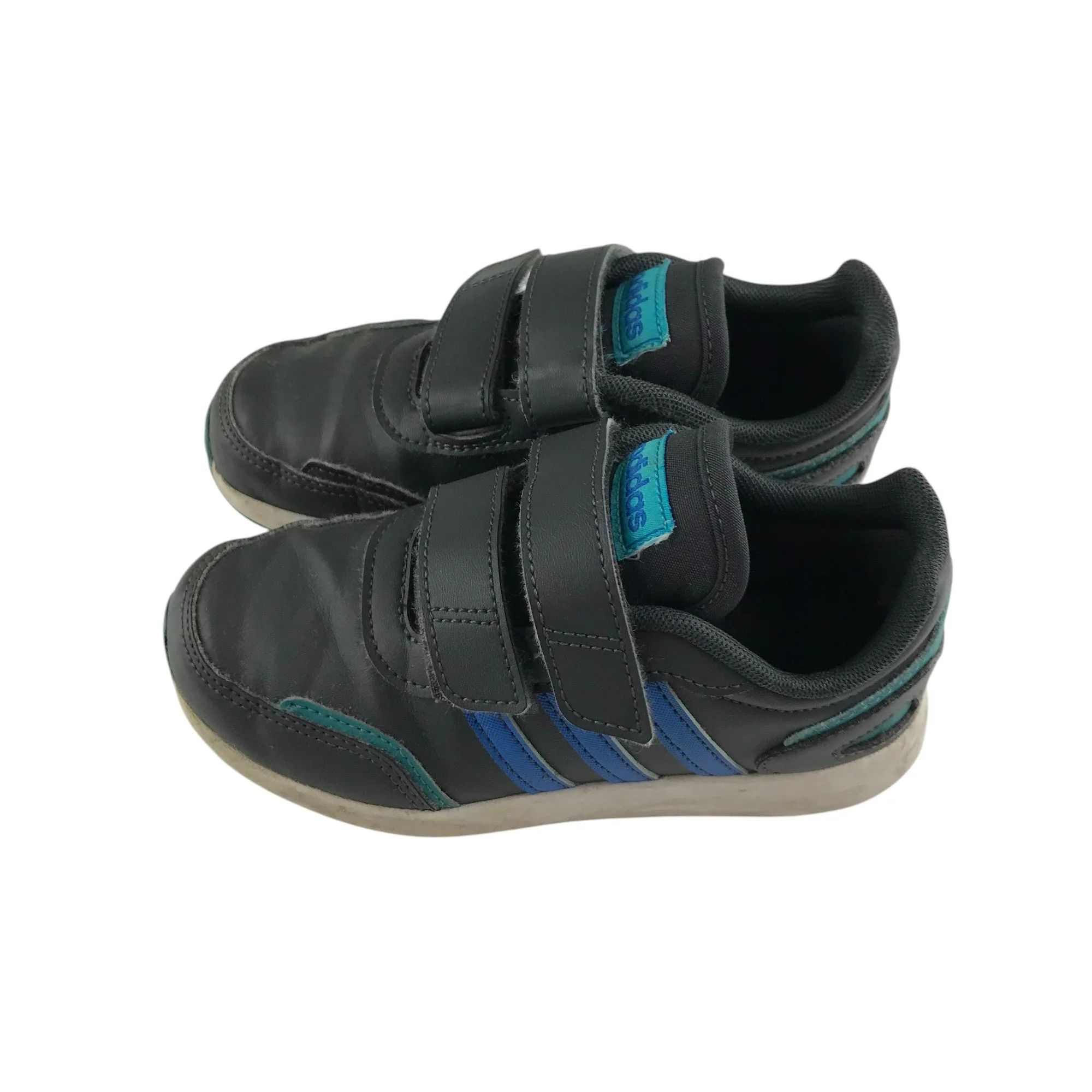 Adidas trainers shoe size 11.5K junior Navy and blue hook and loop straps