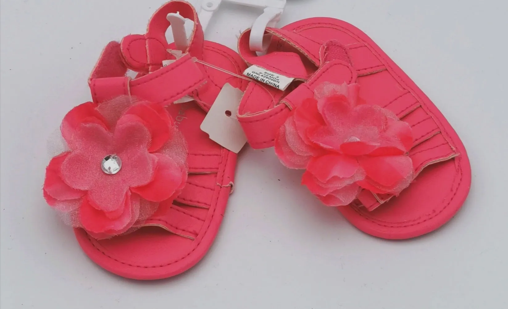 BABY GIRL SIZE 3 TODDLER - KOALA Baby, Soft Crib Sandals, Bright Pink, Floral NWT B13