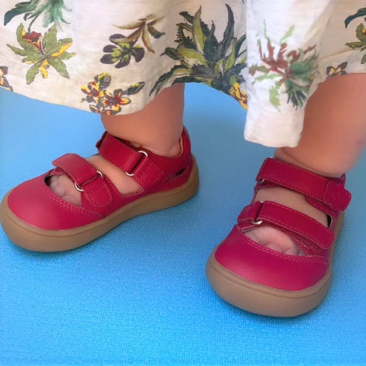 barefoot TERY red girls sneakers (narrow)
