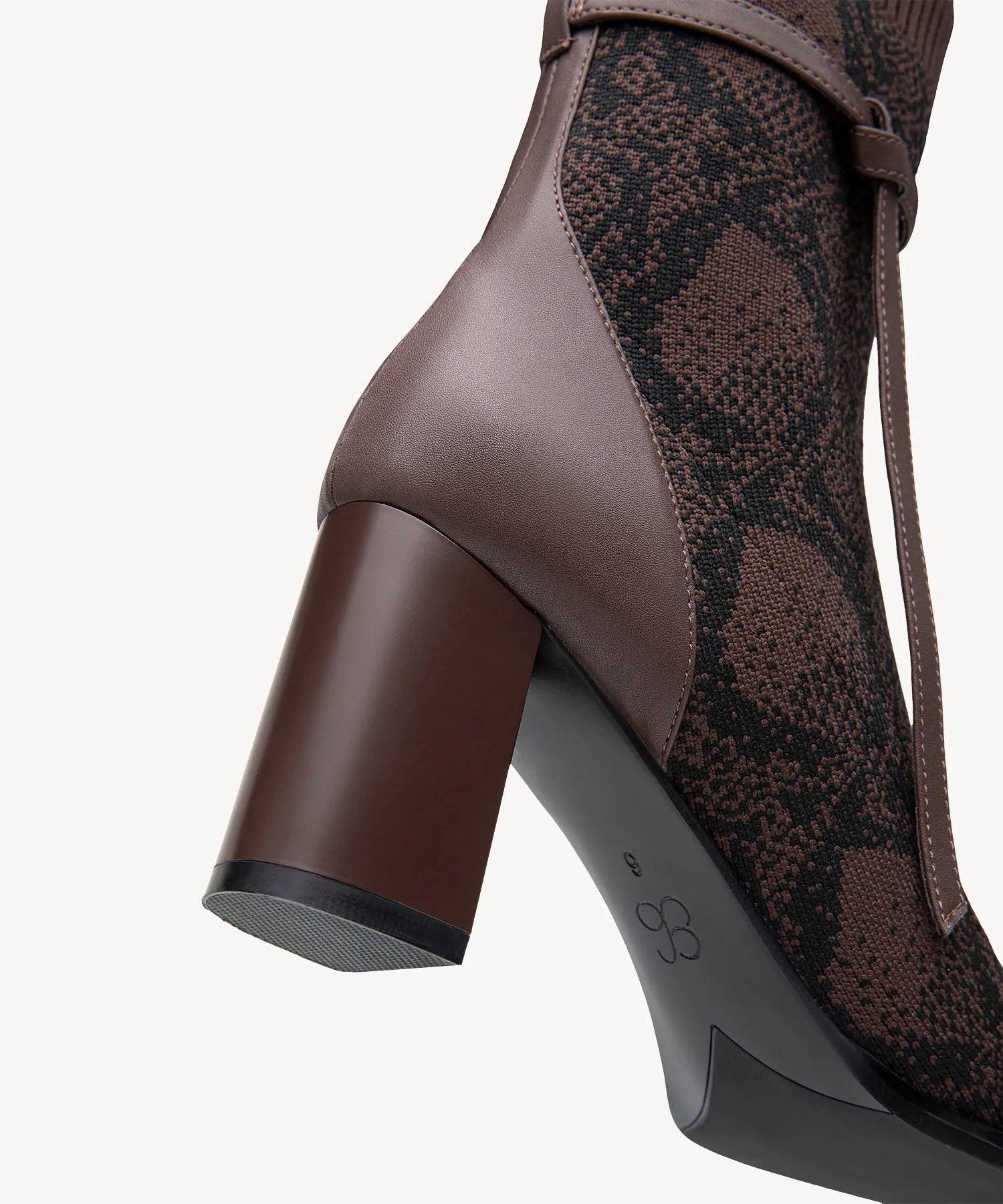 Commute Square Toe Chunky Heeled Ankle Boots  Velvet Black