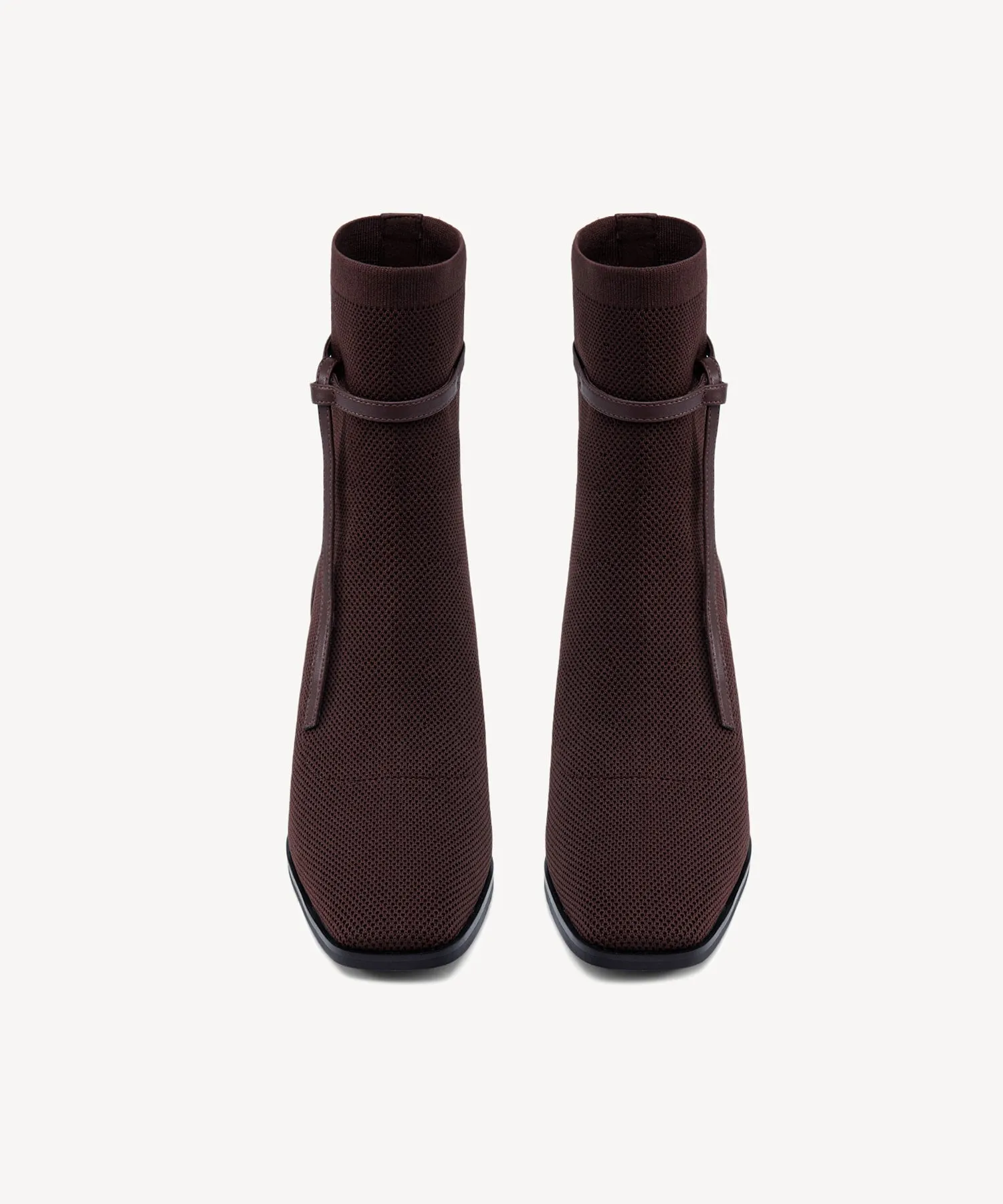 Commute Square Toe Chunky Heeled Ankle Boots  Velvet Black