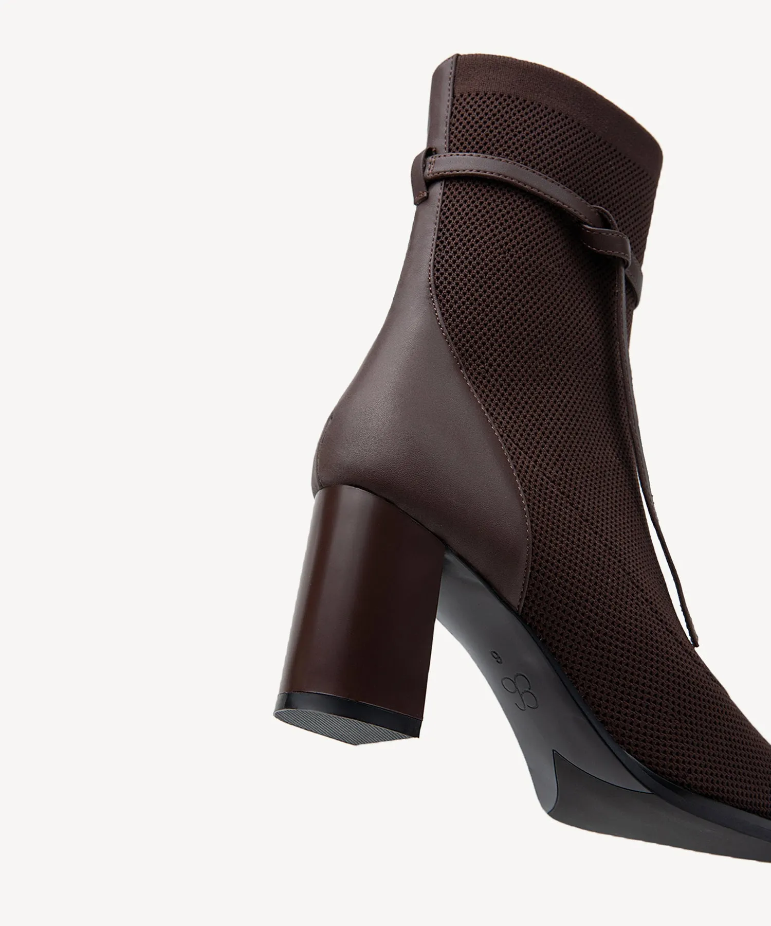 Commute Square Toe Chunky Heeled Ankle Boots  Velvet Black