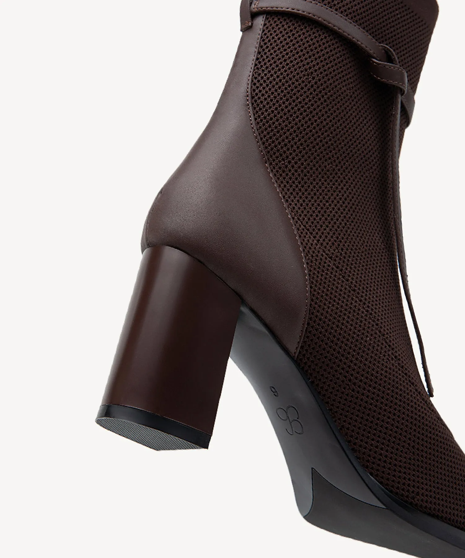 Commute Square Toe Chunky Heeled Ankle Boots  Velvet Black