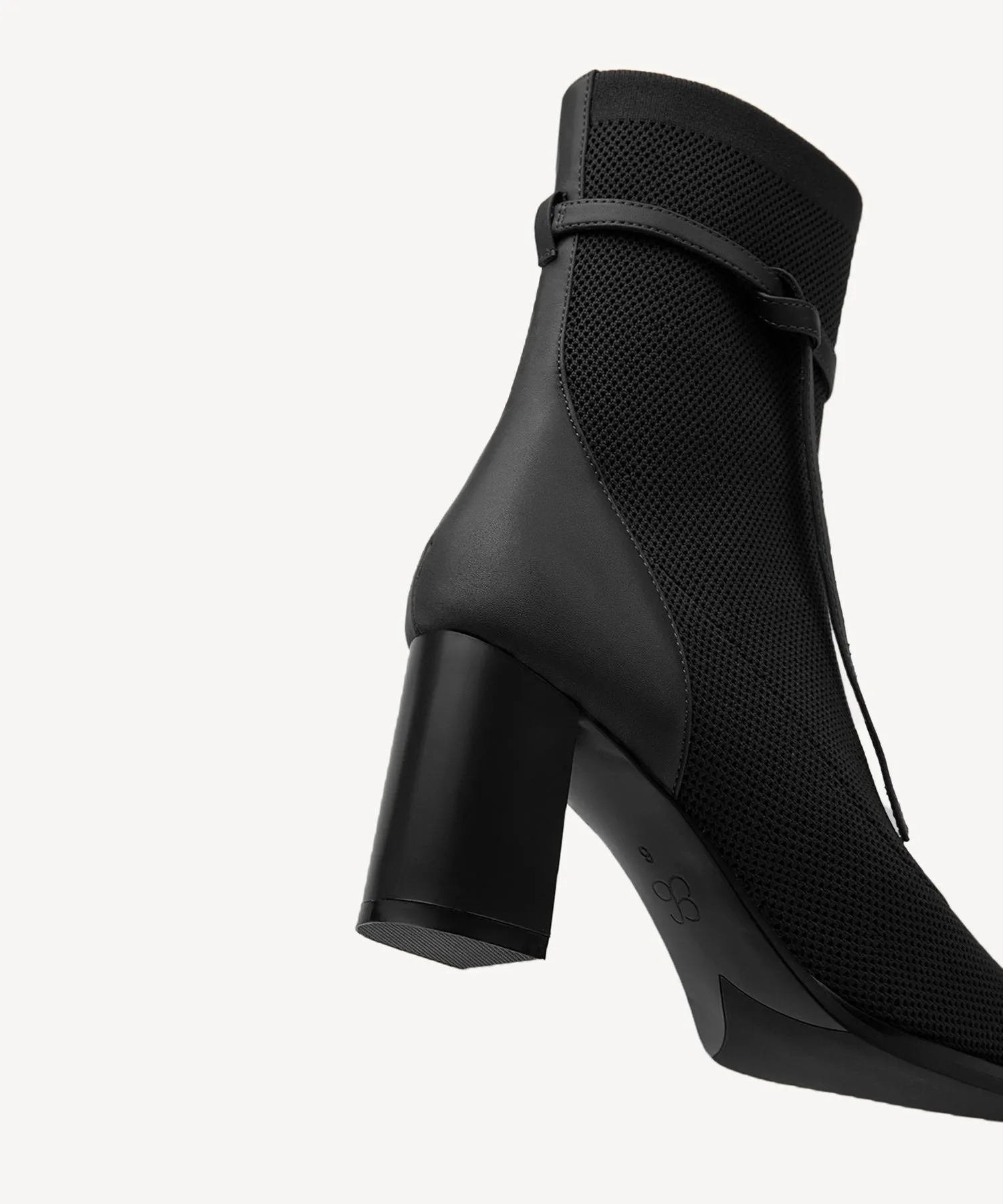 Commute Square Toe Chunky Heeled Ankle Boots  Velvet Black