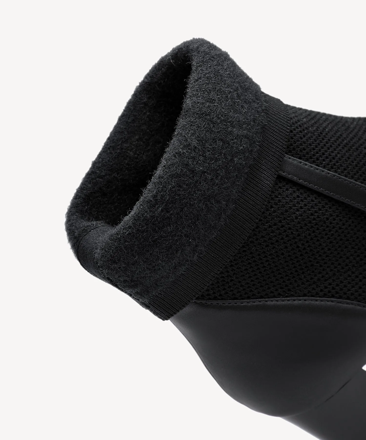 Commute Square Toe Chunky Heeled Ankle Boots  Velvet Black