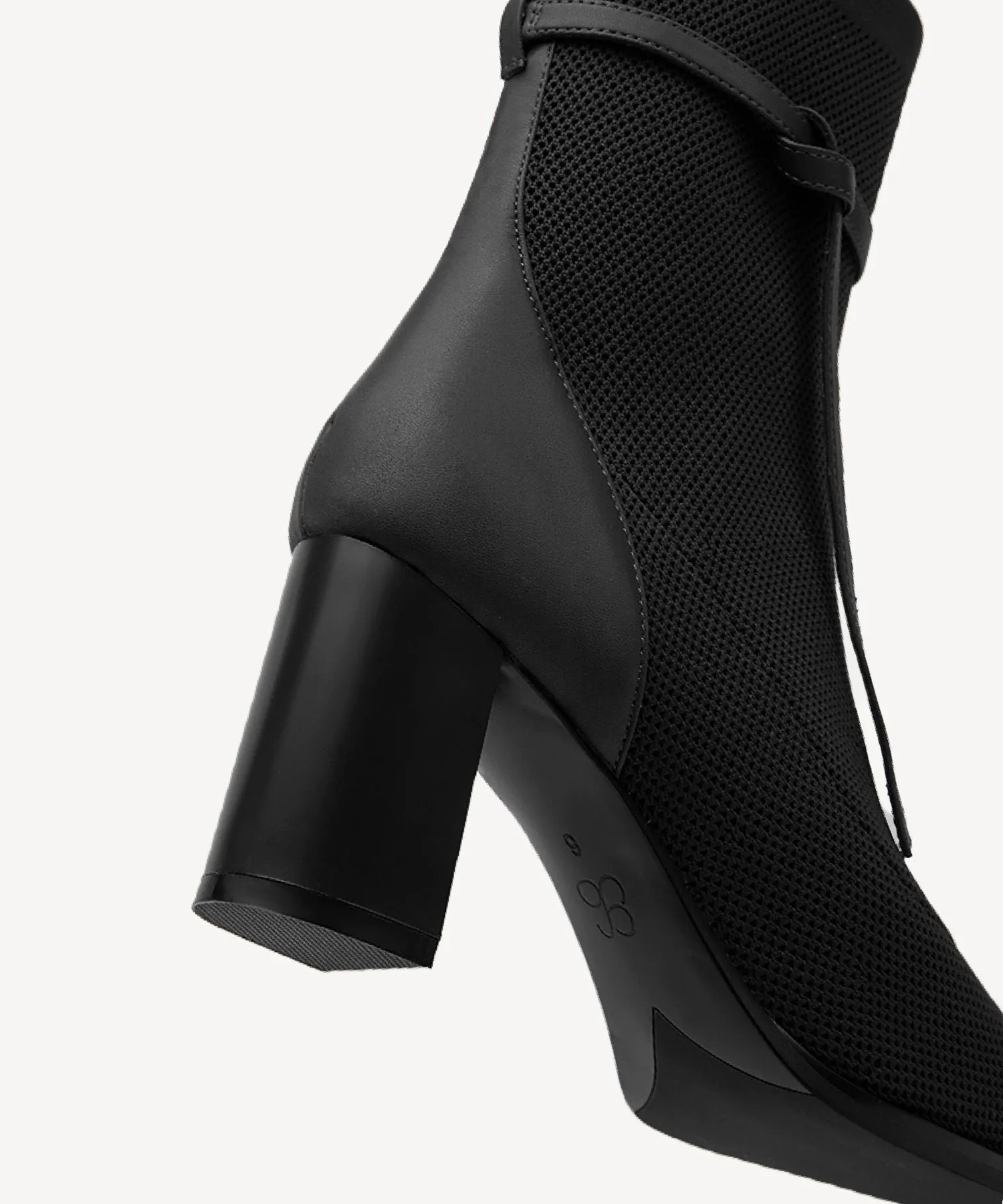 Commute Square Toe Chunky Heeled Ankle Boots  Velvet Black