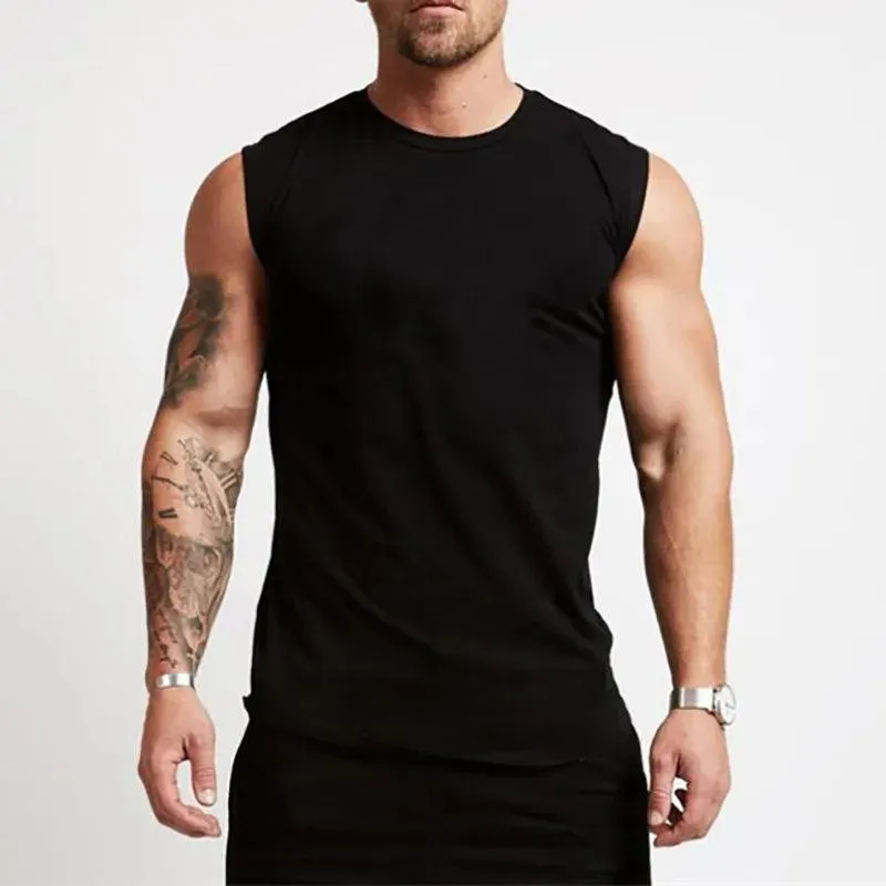Cotton Gym Clothing Mens Workout Sleeveless Shirt