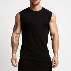 Cotton Gym Clothing Mens Workout Sleeveless Shirt