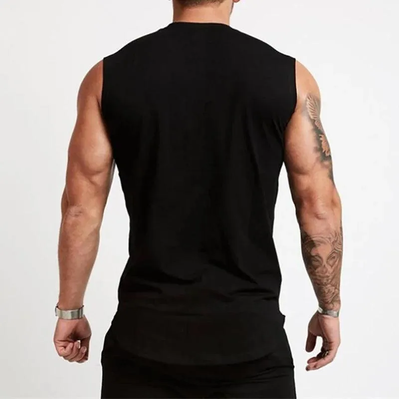 Cotton Gym Clothing Mens Workout Sleeveless Shirt