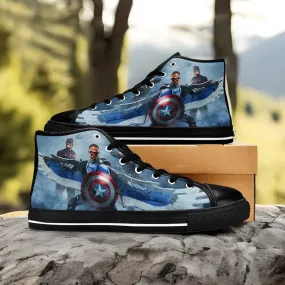 Falcon Captain America Winter Soldier Shoes High Top Sneakers for Kids and Adults