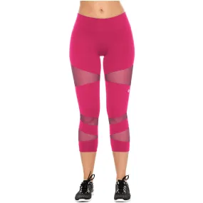 Flexmee 944103 Luxury Crop Capri Polyester Activewear Workout Pants Trousers