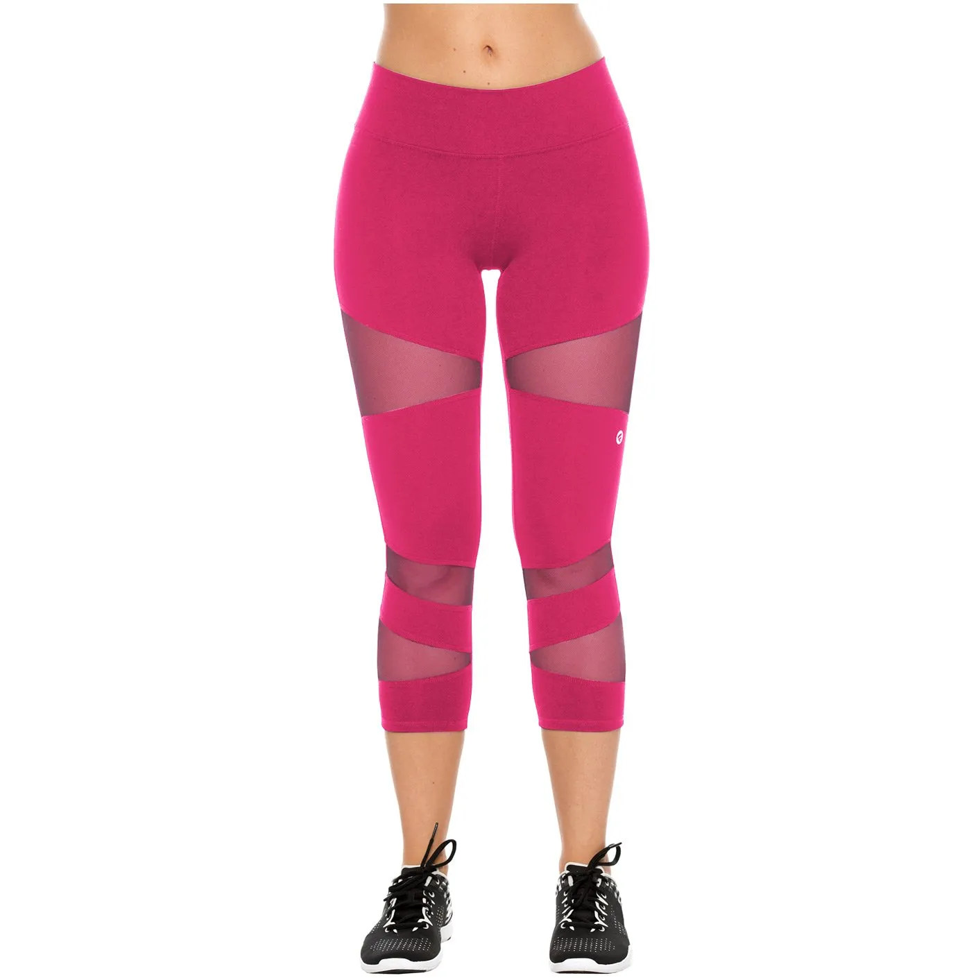 Flexmee 944103 Luxury Crop Capri Polyester Activewear Workout Pants Trousers