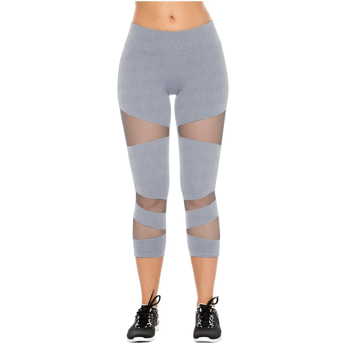 Flexmee 944103 Luxury Crop Capri Polyester Activewear Workout Pants Trousers