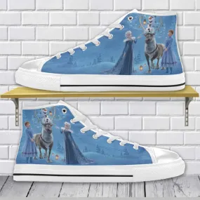 Frozen Shoes Elsa Anna Olaf Sven Winter Deer Shoes High Top Sneakers for Kids and Adults