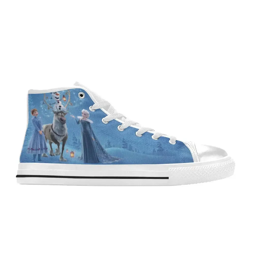 Frozen Shoes Elsa Anna Olaf Sven Winter Deer Shoes High Top Sneakers for Kids and Adults