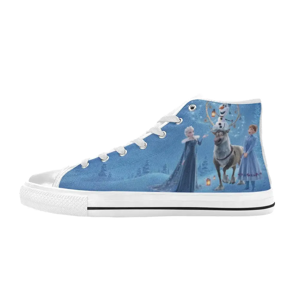 Frozen Shoes Elsa Anna Olaf Sven Winter Deer Shoes High Top Sneakers for Kids and Adults