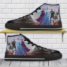 Frozen Shoes Elsa Anna Sven Olaf Shoes High Top Sneakers for Kids and Adults