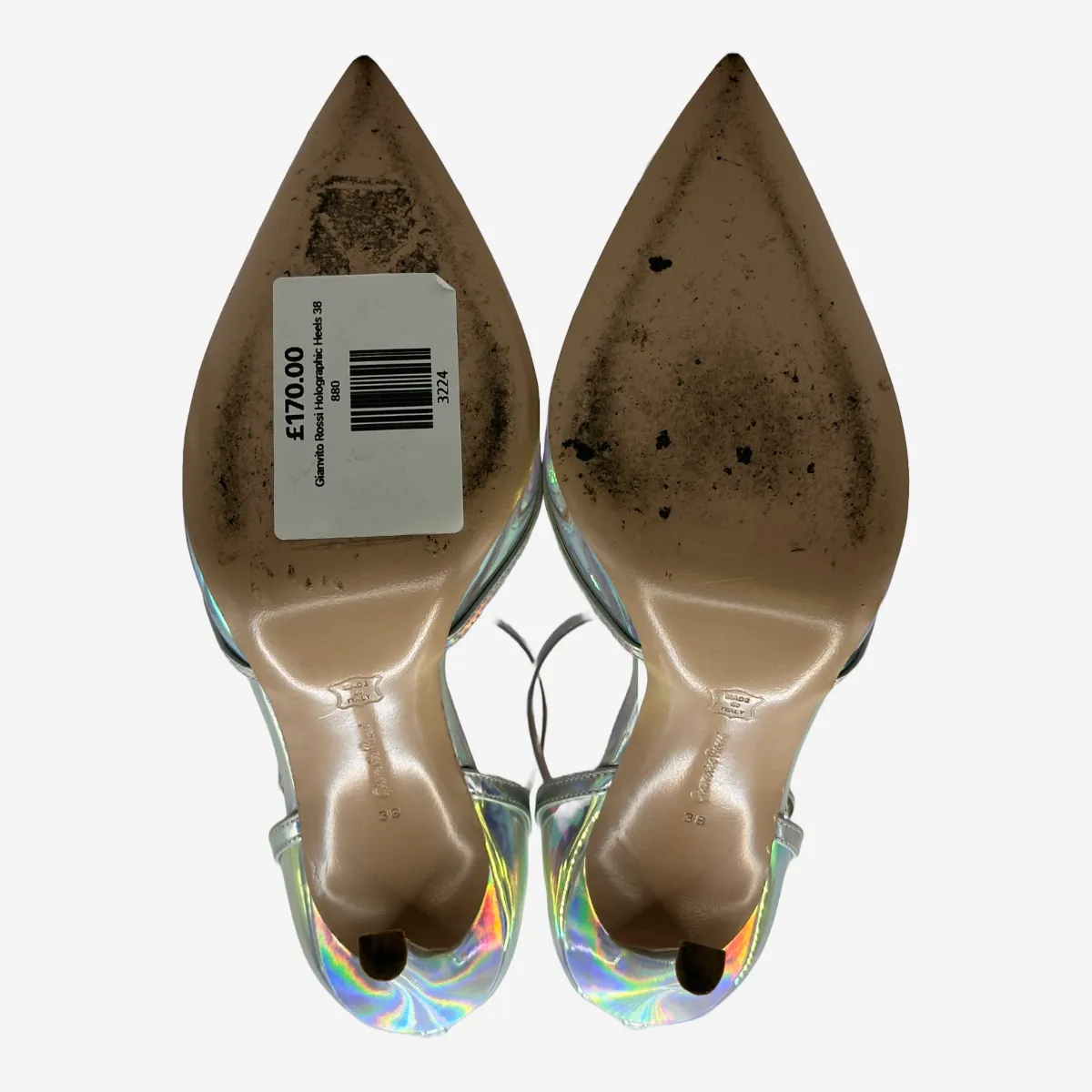 Gianvito Rossi multicoloured holographic vinyl heeled pumps