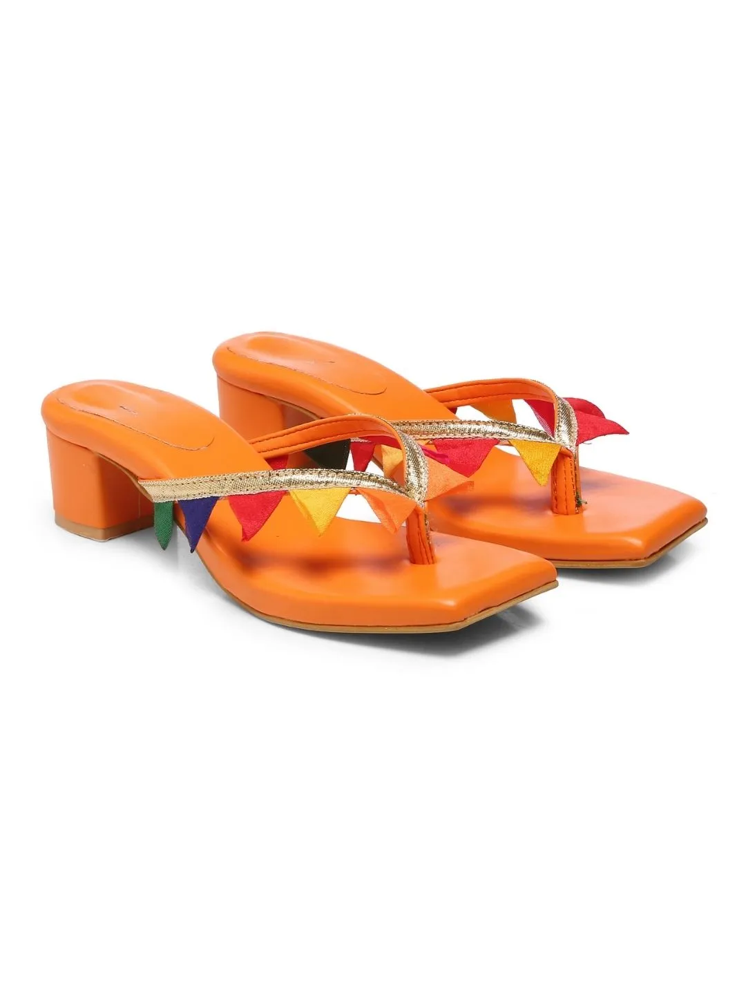 GNIST Multicolour Ethnic Block Heels