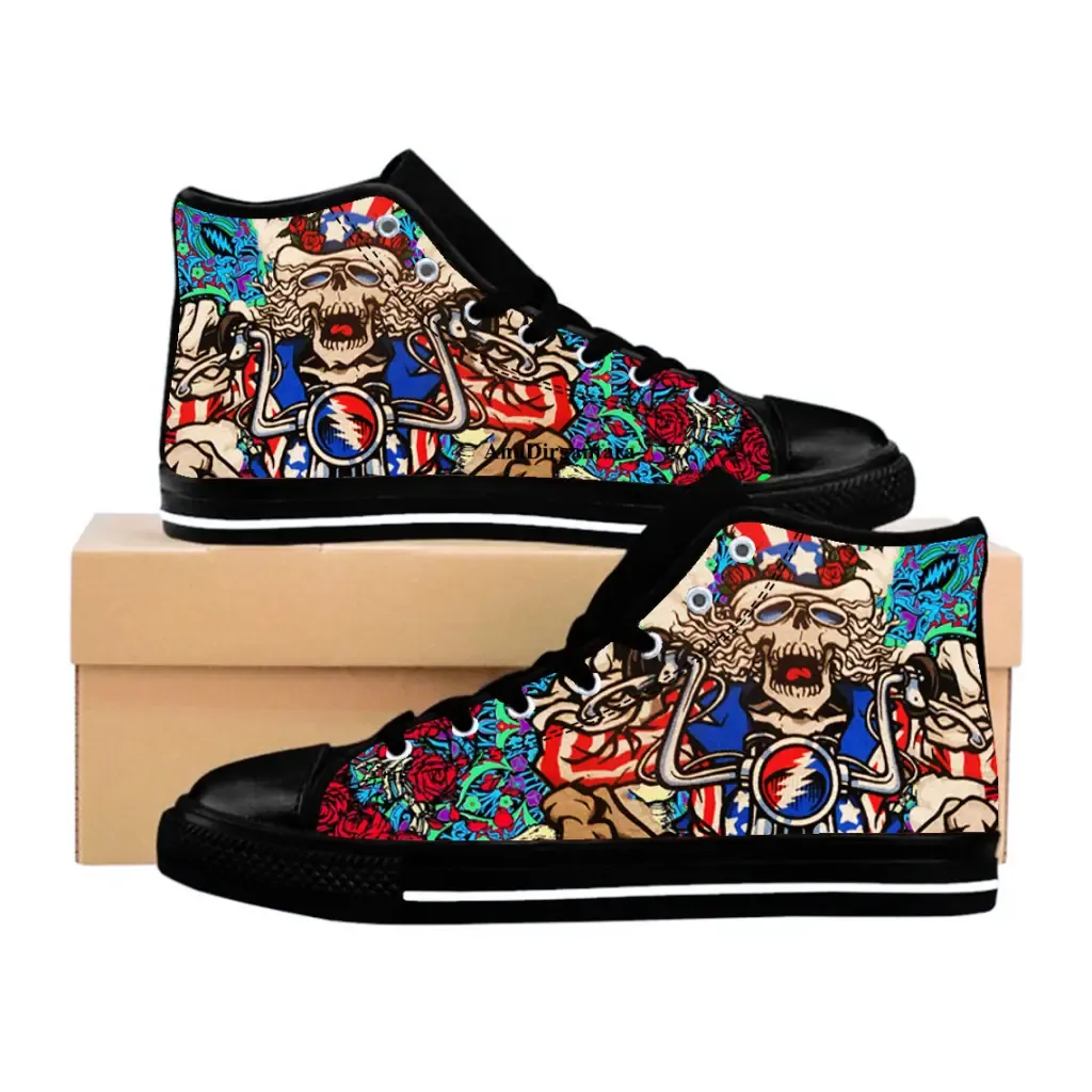 GRATEFUL DEAD Rock Band Motor Shoes High Top Sneakers for Kids and Adults