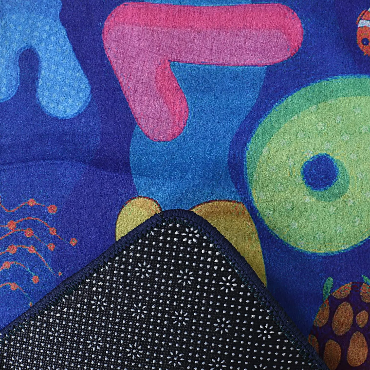 Heart Home Door Mat for Kids Room|Anti Skid Door Mat for Kids Bedroom|Microfiber Number Pattern Door Mat (Navy Blue)