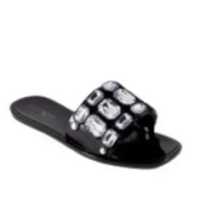 JADE FLAT SLIPPER WITH SPARKLY RHINESTONE DETAILING