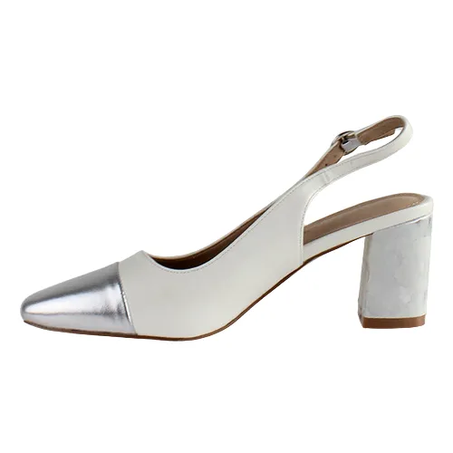 Kate Appleby Block Heeled Slingbacks -  Ystard - White