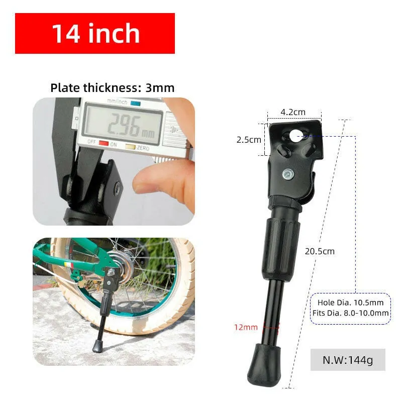 Kids Bike Kickstand Parking Stand Foot Brace Children Bicycle Side Support 12/14/16/18/20 Inch