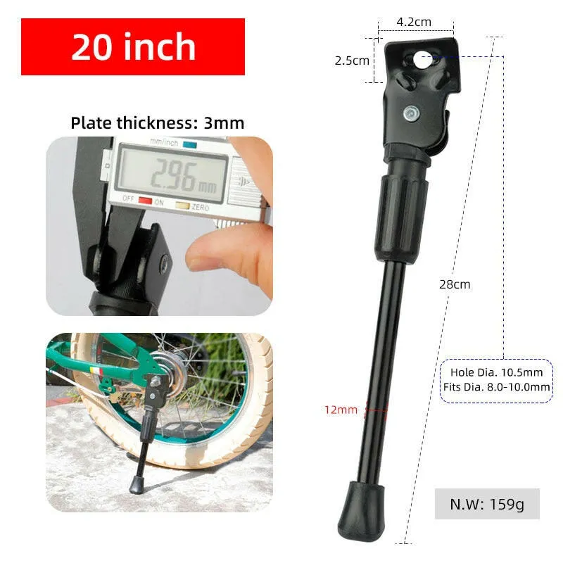 Kids Bike Kickstand Parking Stand Foot Brace Children Bicycle Side Support 12/14/16/18/20 Inch