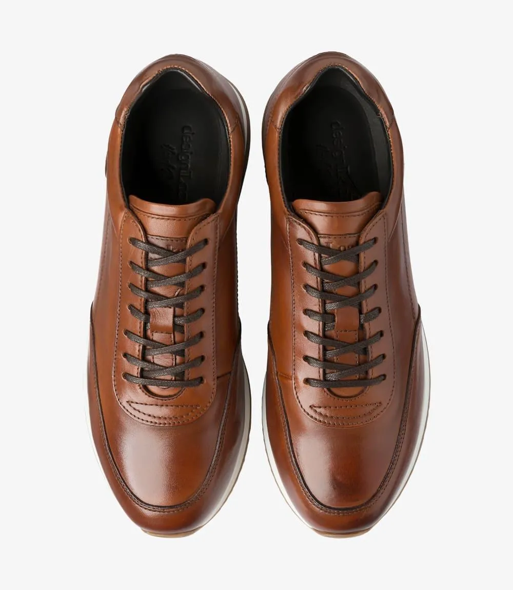 LOAKE BANNISTER CEDAR LEATHER TRAINER RUBBER SOLE F-MEDIUM