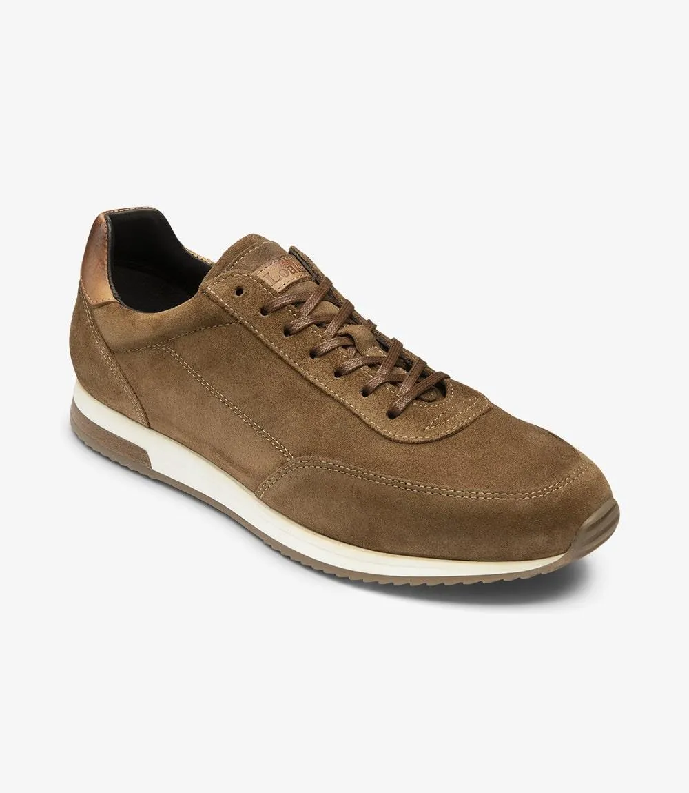 LOAKE BANNISTER TAN SUEDE TRAINER RUBBER SOLE F-MEDIUM
