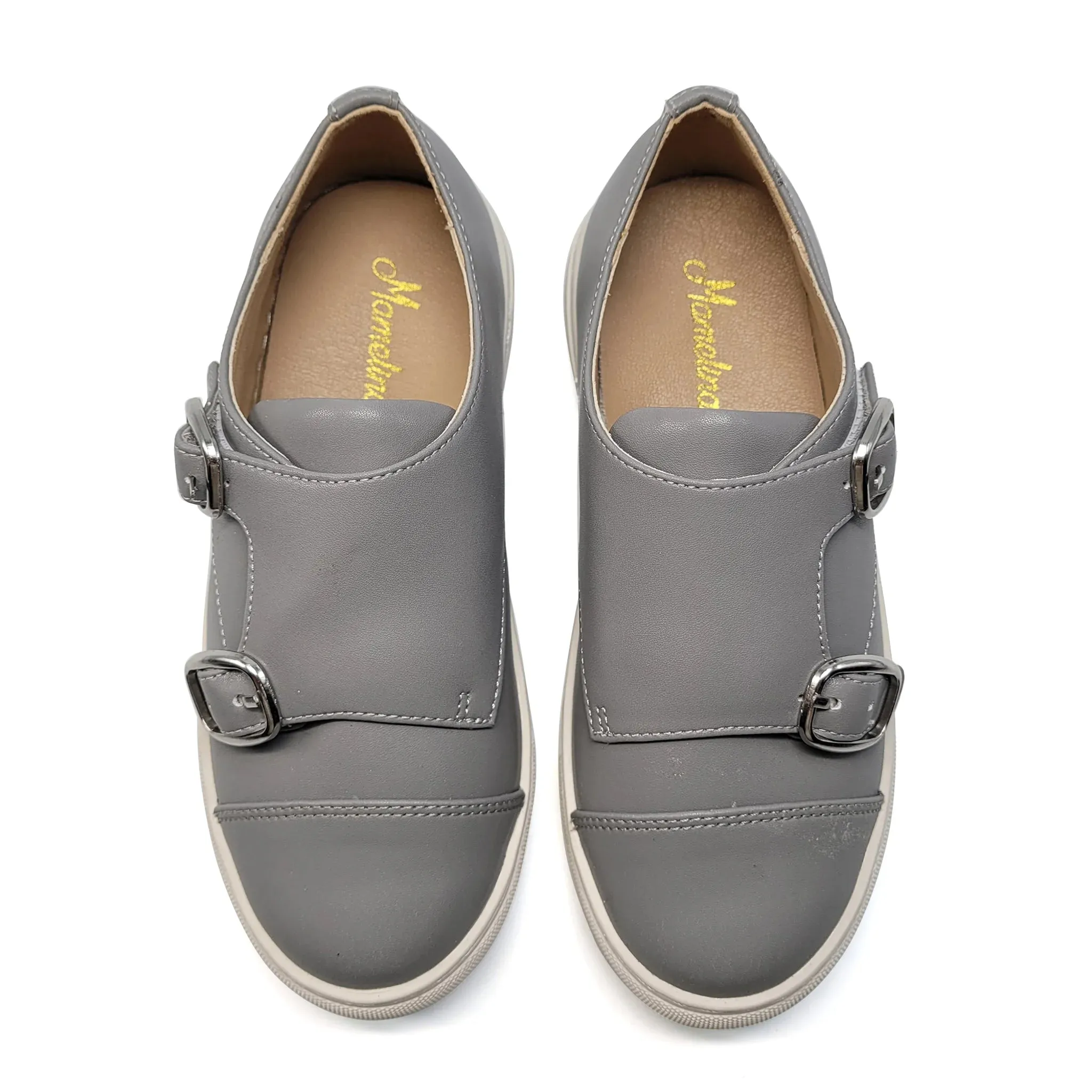 Mamelina Light Grey Monk Strap Sneaker 160656