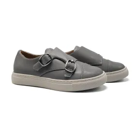 Mamelina Light Grey Monk Strap Sneaker 160656