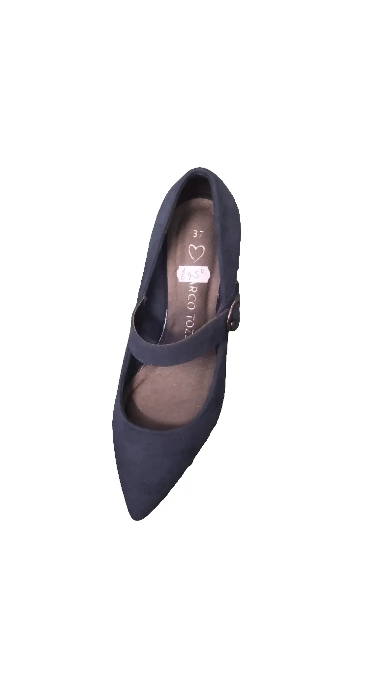 Marco Tozzi Navy Low Heeled Shoe