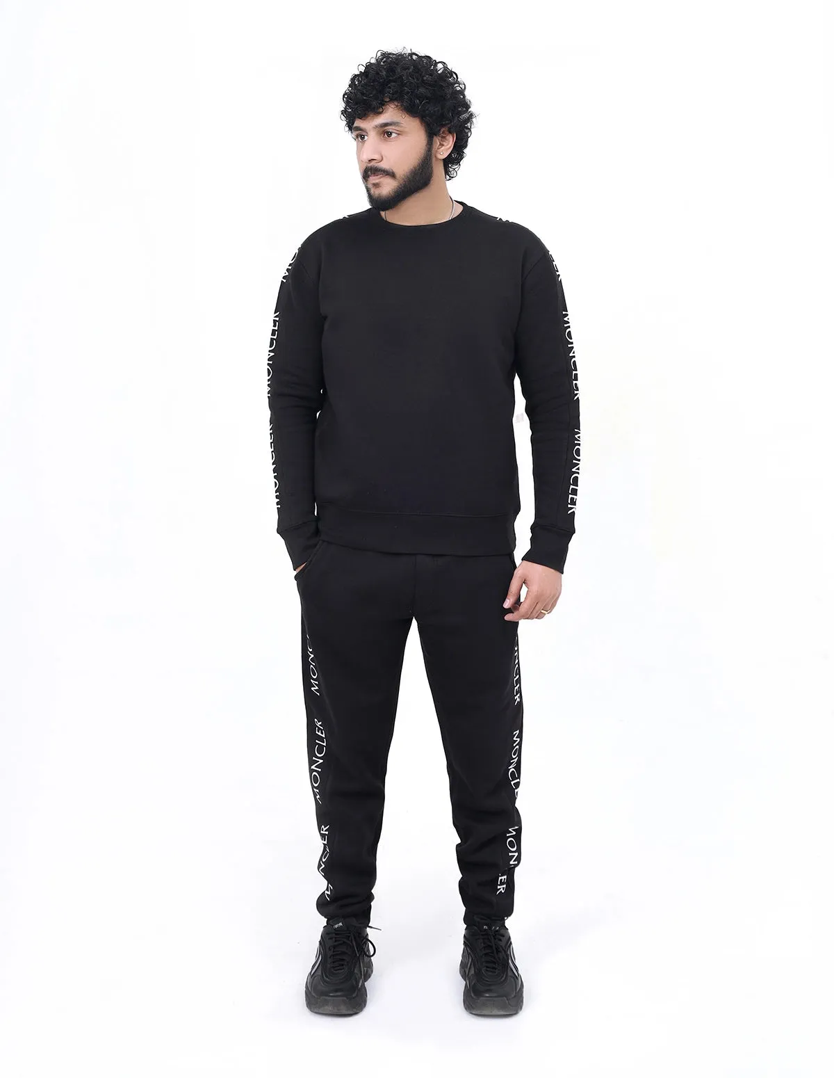 Men's Black Moncler Printed Tracksuit