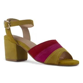 MON-BEAU Fine Suede Block Heeled Sandal