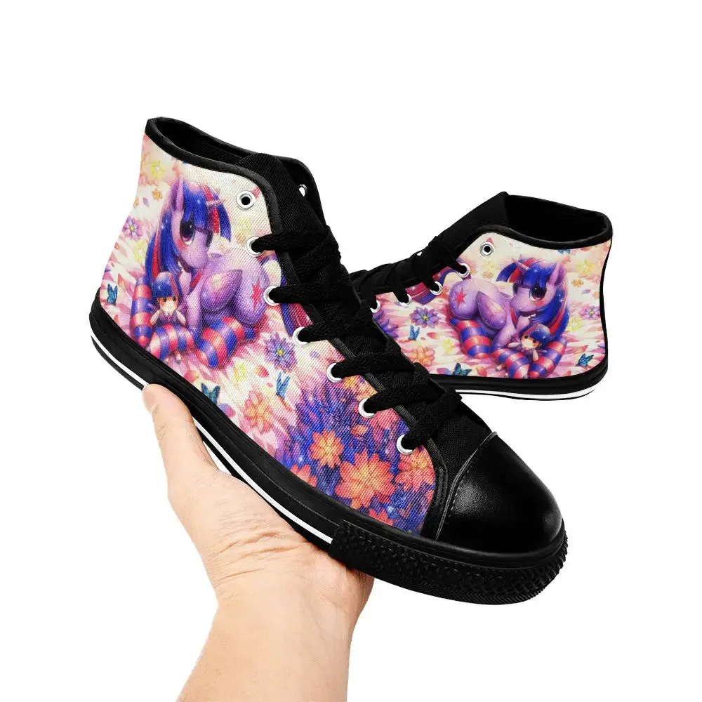 My Little Pony Friendship Is Magic Twilight Sparkle Shoes High Top Sneakers for Kids and Adults