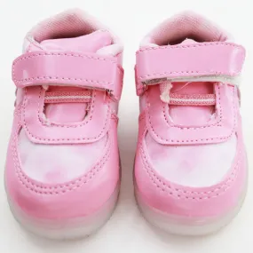Pink Velcro Closure Sneakers & LED Light-Up