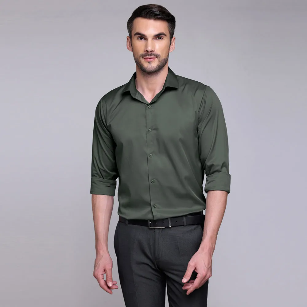 Premium Satin Lycra Formal Dark Grey Shirt
