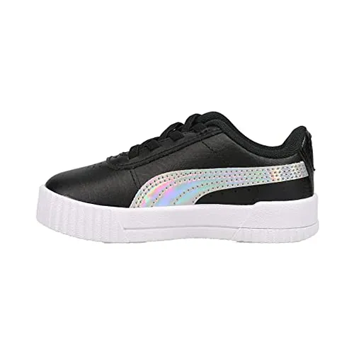 PUMA Carina Rainbow Toddler Sneakers in Black/Silver, Size 5