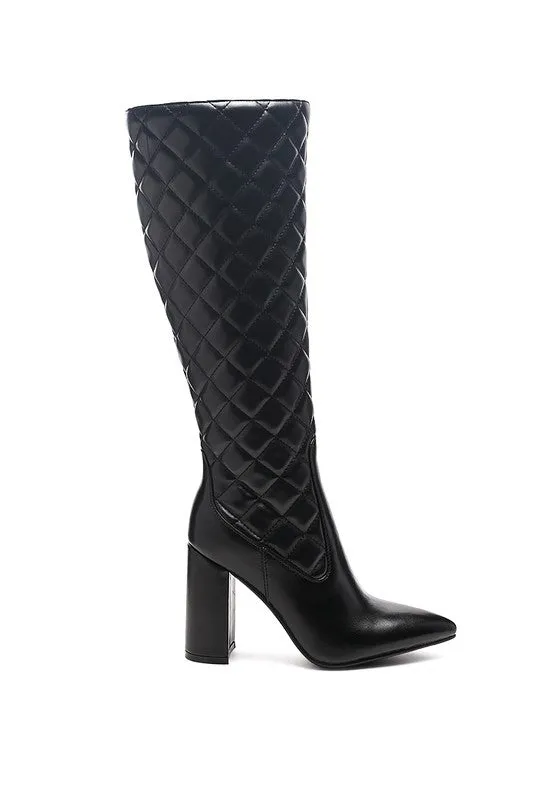 Quilted Faux Leather Boots