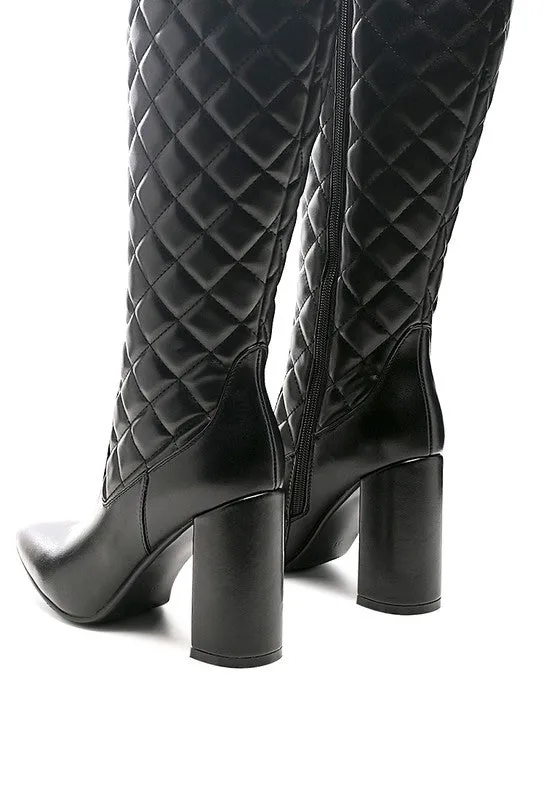 Quilted Faux Leather Boots